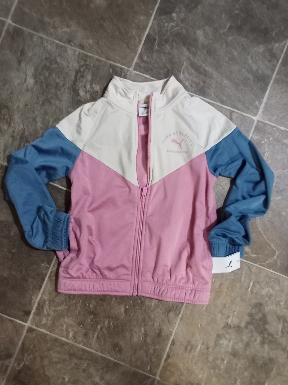 Puma Pink and Cream Colorblock Jacket